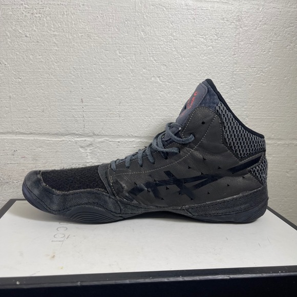 Asics Snapdown 3 1081A031 Black Gray Wrestling Shoes Lace up Men's 12.5 Wide - Picture 5 of 10